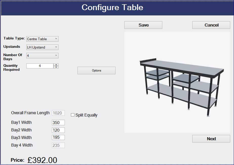 Online Configurator for SS Furniture